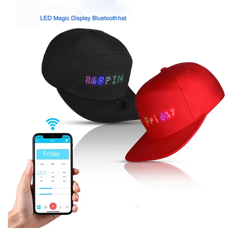 Glowing Advertising Hat Diy Text And Images Neon Rave Grand Event Outdoor Sports Costumes Accessories LED Mobile Bluetooth Hats