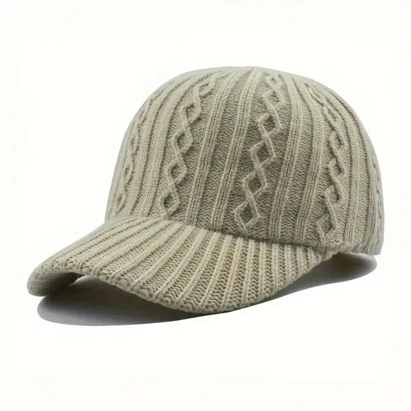 Trendy Knitted Baseball Cap For Men And Women - Autumn/Winter Fashion Peaked Hat, Versatile And Warm
