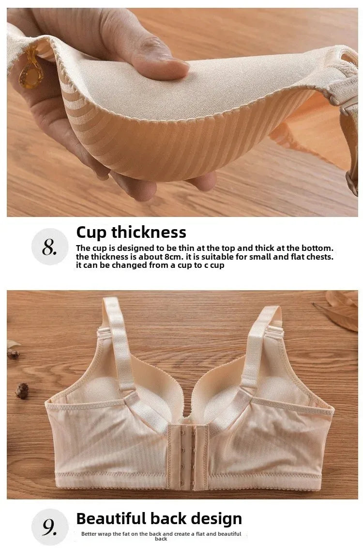 Wireless Push Up Bra 8cm Padded Bralette for Women Plus Size No Underwire Thickened Soft Cup Adjustable Straps Comfort Lingerie