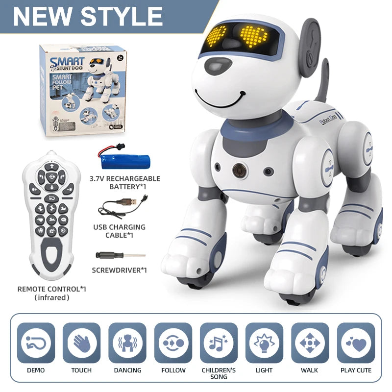 Intelligent Robot Dog - Remote Control Electronic Pet with Stunts for Kids