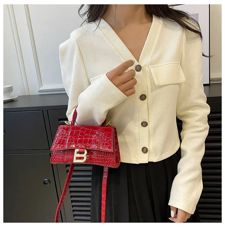 Fashionable Leather Handbag With Spacious Interior For Elegant Ladies By Famous Designer, Luxury Brand