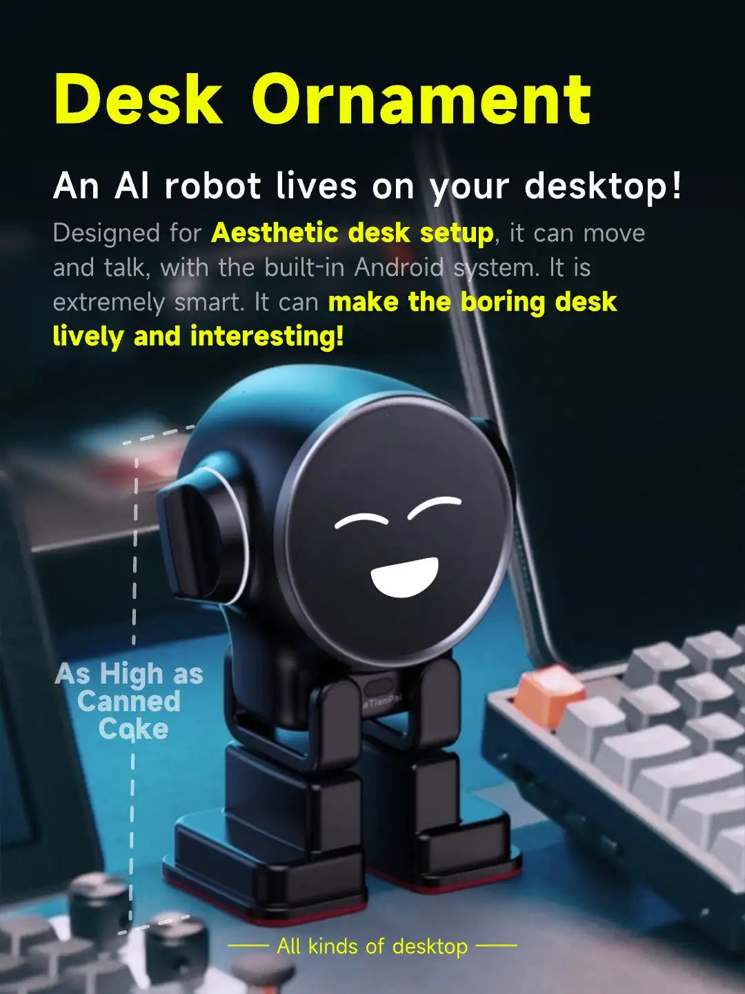 RUX Advanced AI Robot - ChatGPT Bluetooth WiFi Touch Screen Smart Desktop Assistant
