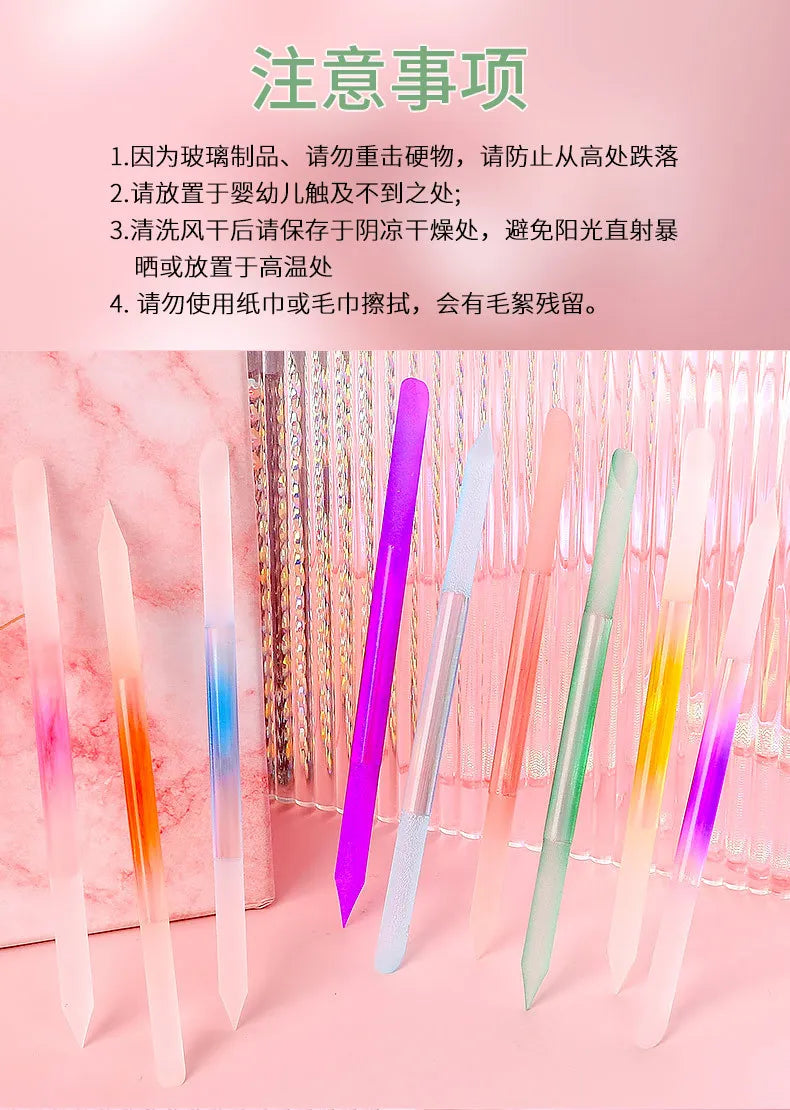 네일 Glass Cuticle Pusher Nail Manicure Stick Professional Precision Filing CuticleRemover PedicureForManicure Nails Accessories
