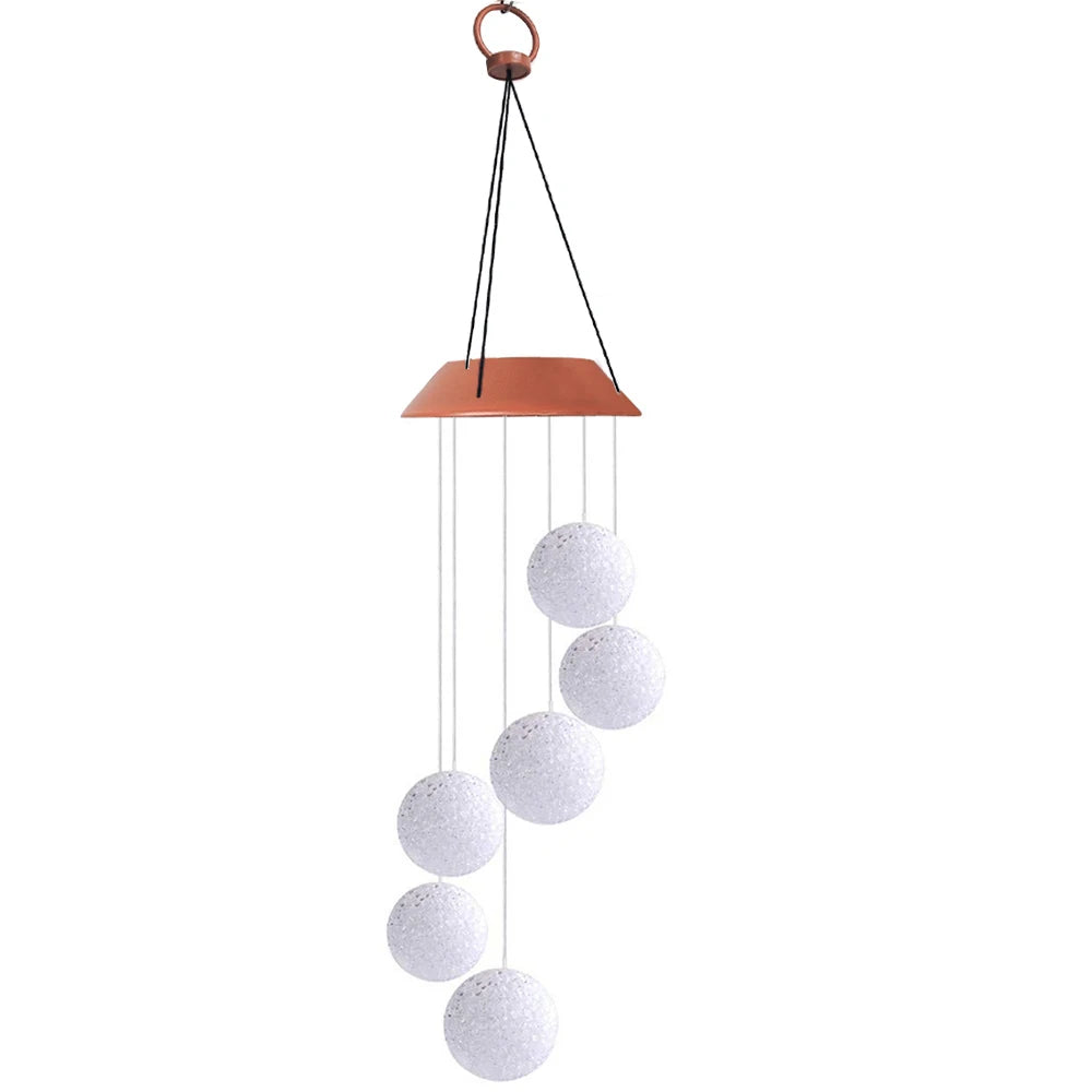 Solar Wind Chime Light - Color Changing LED Crystal Ball Hanging Lights for Garden Party Yard