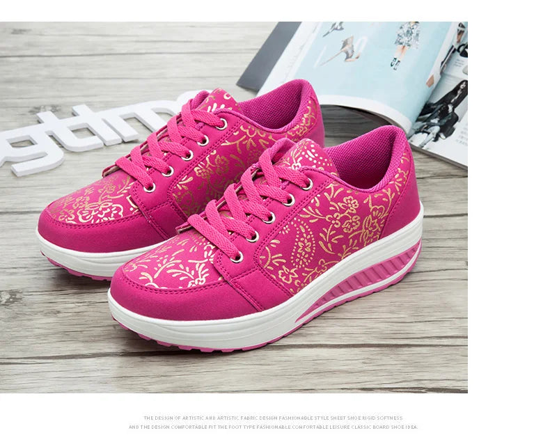 Women Leather Casual Sneakers Fashion Comfortable Platform Walking Shoes Wedge Moccasins Breathable Loafers Zapatos De Mujer