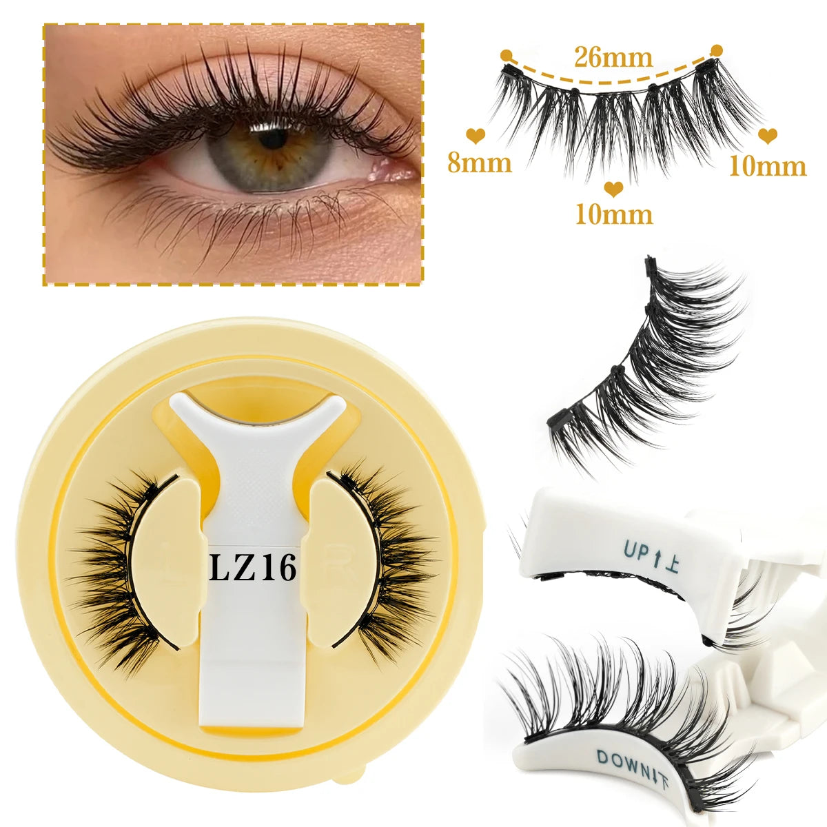 Magnetic Eyelashes 3D Mink - Reusable False Lashes Set with Tweezers Tool