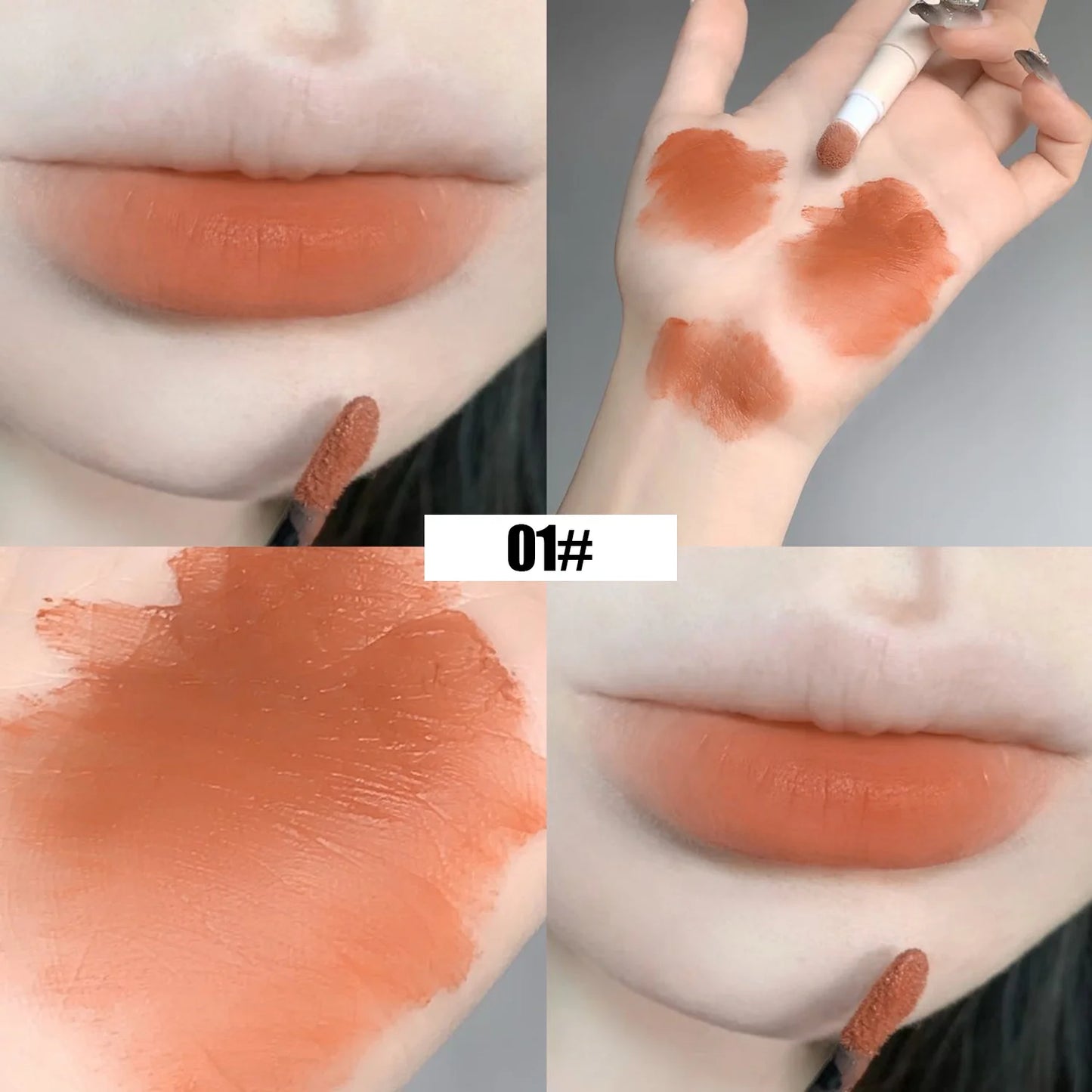 Red lip powder cream is silky smooth, moisturizing, wrinkle free, soft mist, matte lip base