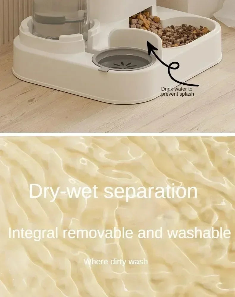 Automatic Pet Feeder with Water Fountain - Large Dispenser for Cats Dogs Puppy Kitten