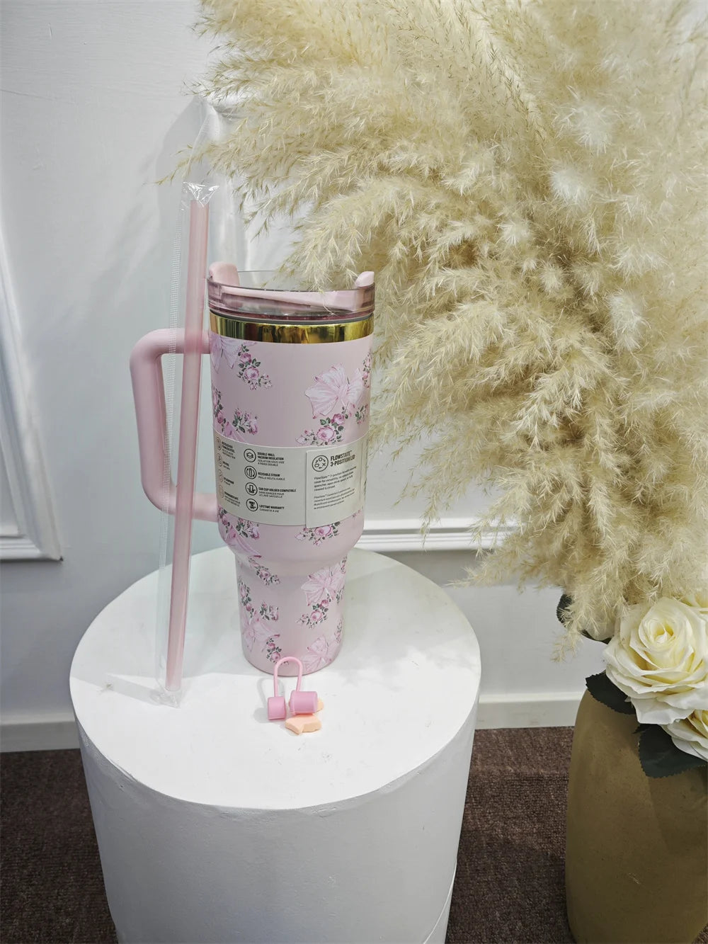 2025 Real Pictures Tumblers With Handle Car Mugs Insulated Tumbler With Lids Straw Stainless Steel Coffee Tumbler Termos Cups