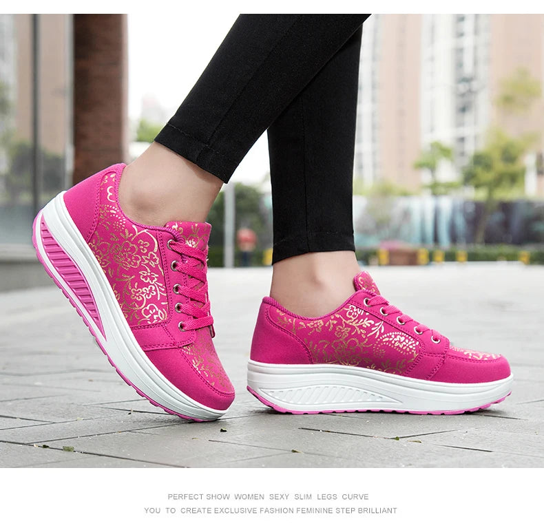 Women Leather Casual Sneakers Fashion Comfortable Platform Walking Shoes Wedge Moccasins Breathable Loafers Zapatos De Mujer