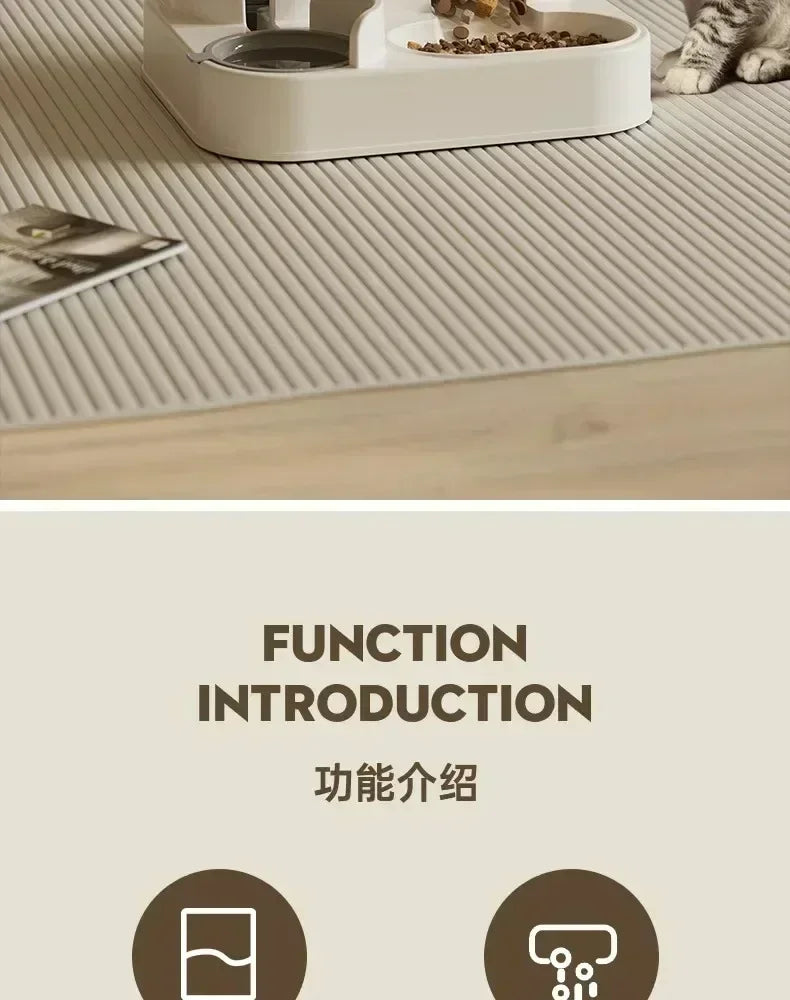 Automatic Pet Feeder with Water Fountain - Large Dispenser for Cats Dogs Puppy Kitten