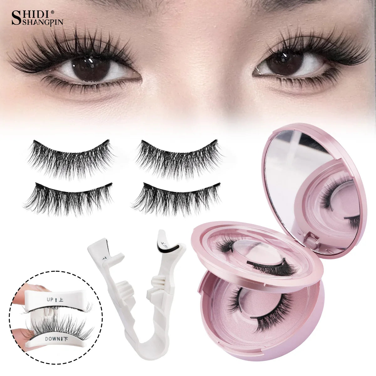 Magnetic Eyelashes 3D Mink - Reusable False Lashes Set with Tweezers Tool