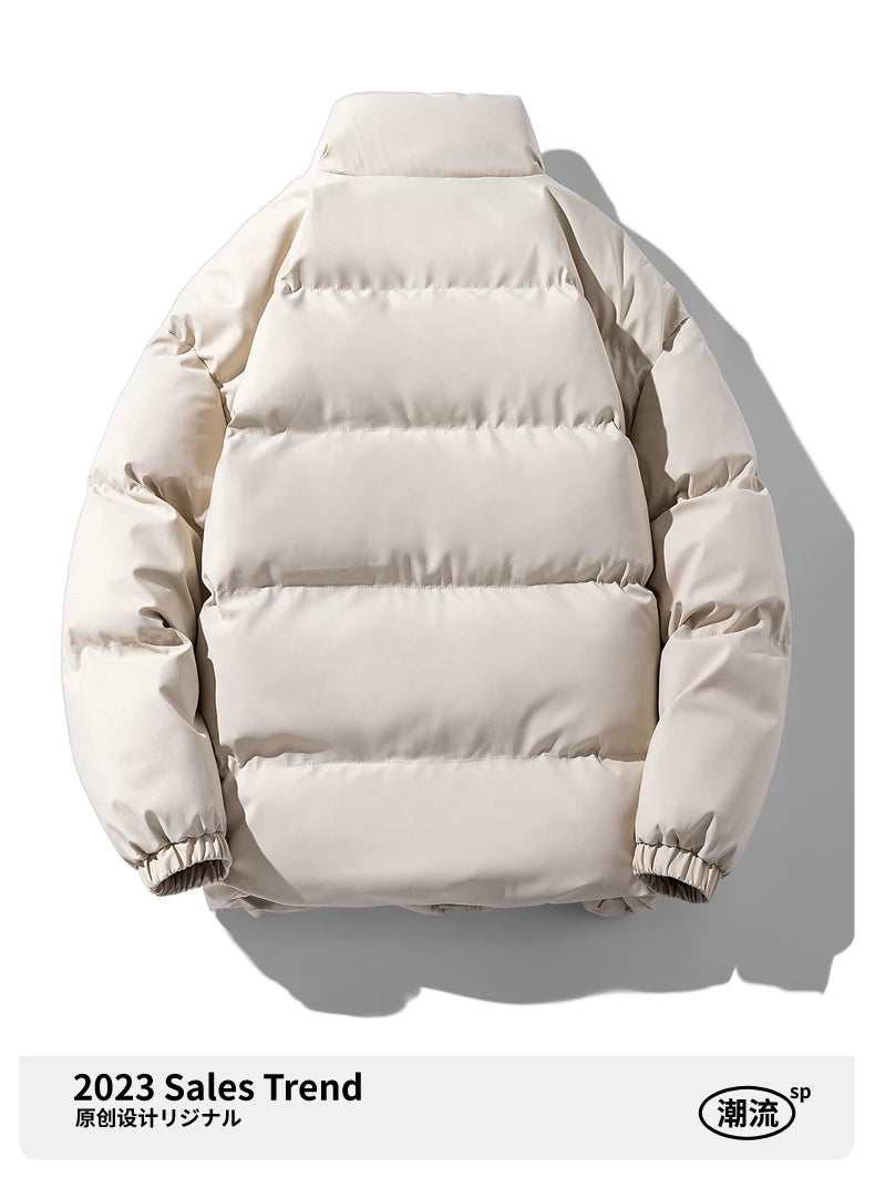 Autumn and Winter Puffer Jacket Men Vintage Warm High Neck Zipper Design Cotton-Padded Coat SINOBILLOW