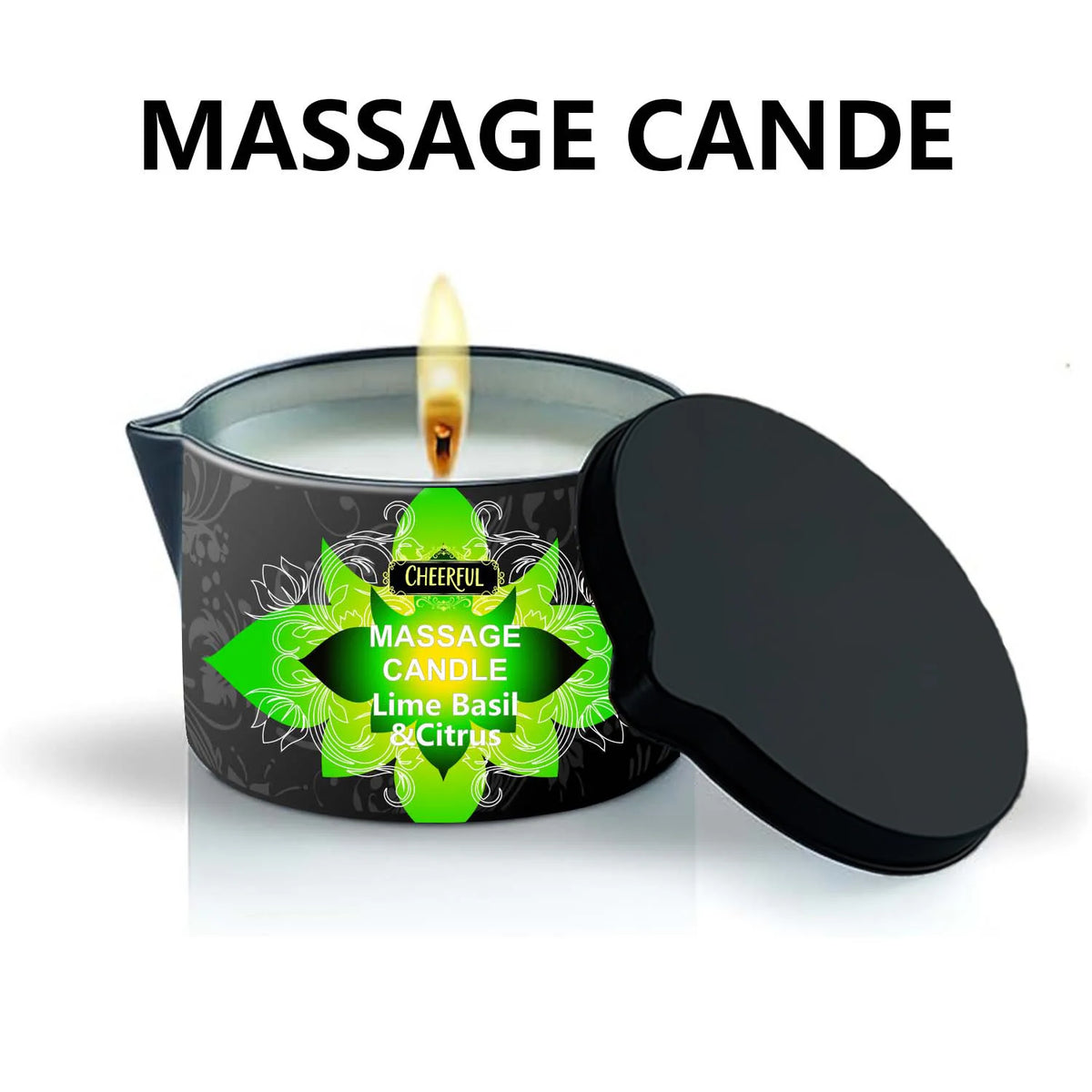Scented massage oil candle for an evening ritual