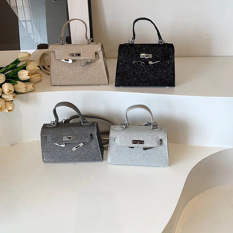 2026 New Kelly Bag for Women Elegant Rhinestone Crossbody Purse Stylish Shoulder Handbag Fashionable Work Tote