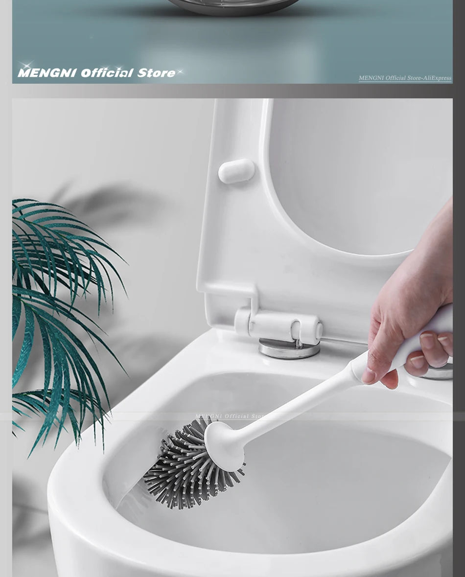 MENGNI-Silicone Toilet Brush Cleaner Brush Wall Floor Bathtubs And Accessories Cleaning Tools Cleanliness Bathroom Accessories