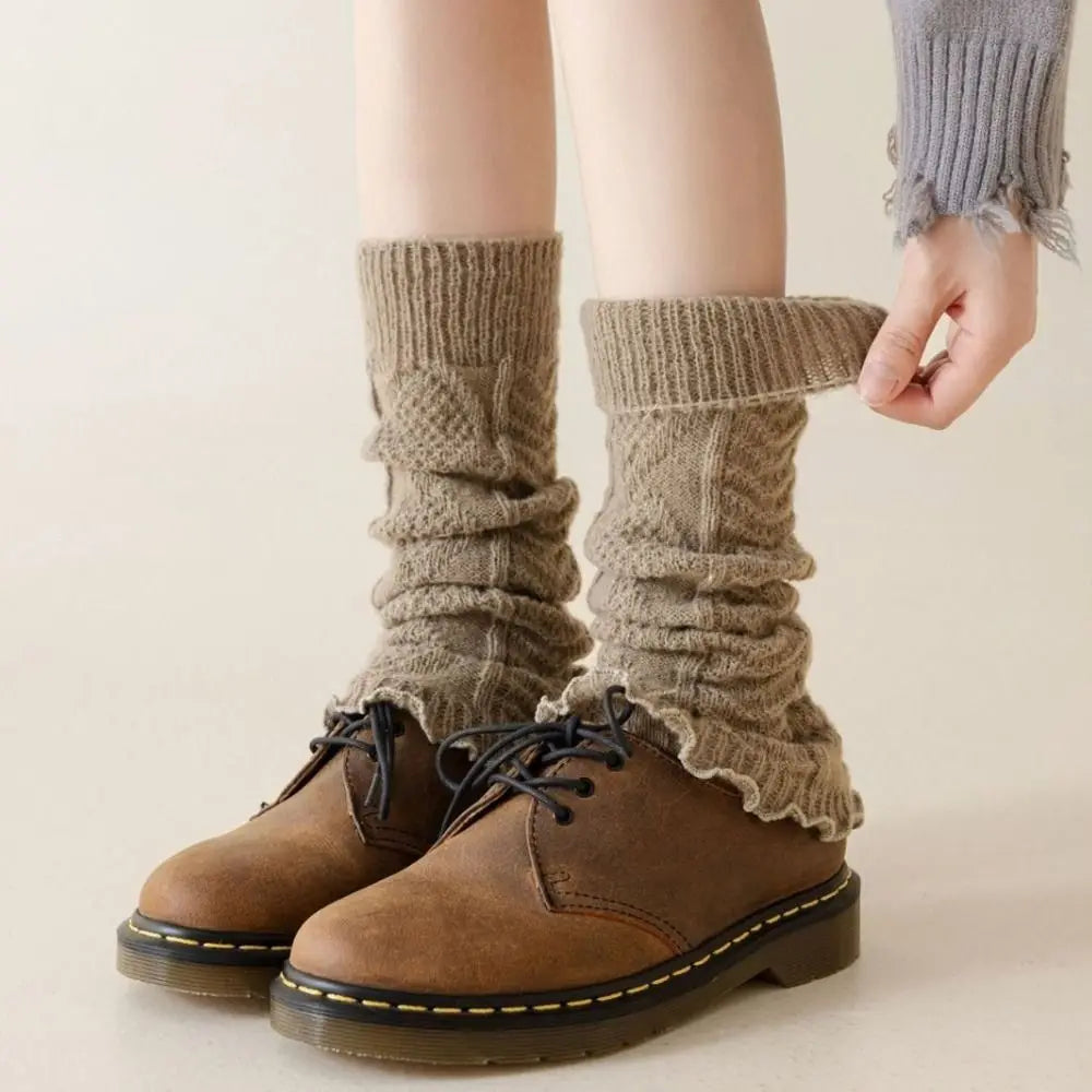 New Knitting Leg Warmers Cute Sweet Warm Foot Cover Boot Warmers Autumn Winter