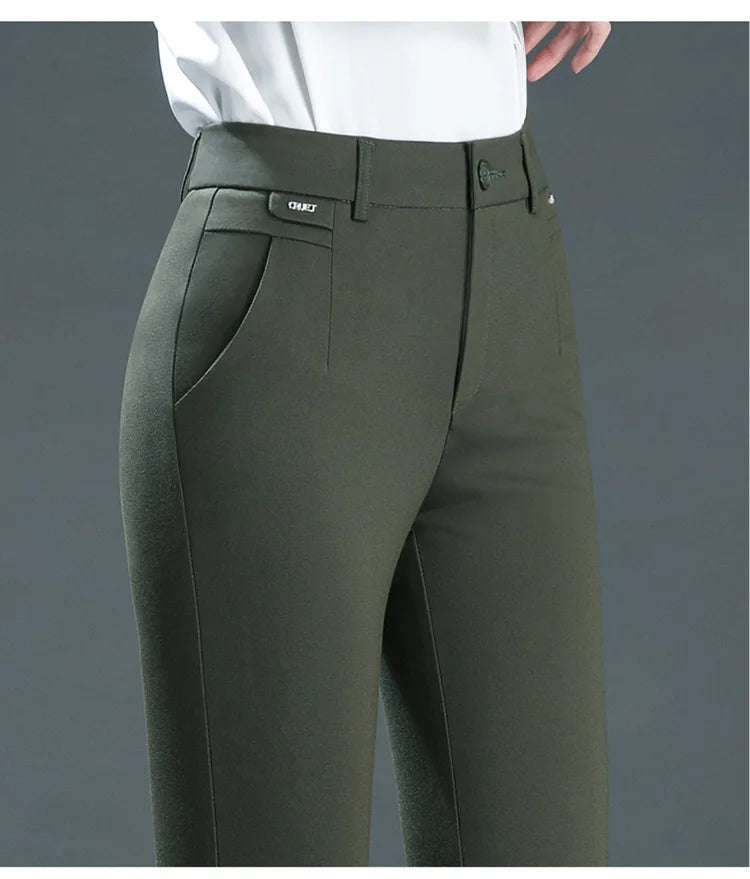 Multiple Pockets Y2k Clothes Straight Leg Pants Elegant Woman Dress Pants Women's Stretch Casual Trousers Clothing