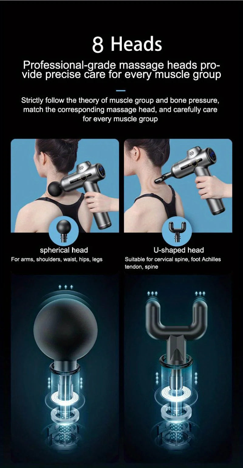 Portable Fascia Gun Vibration Massage Gun - Deep Muscle Relaxation Fitness Recovery Device