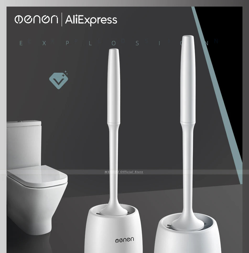 MENGNI-Silicone Toilet Brush Cleaner Brush Wall Floor Bathtubs And Accessories Cleaning Tools Cleanliness Bathroom Accessories