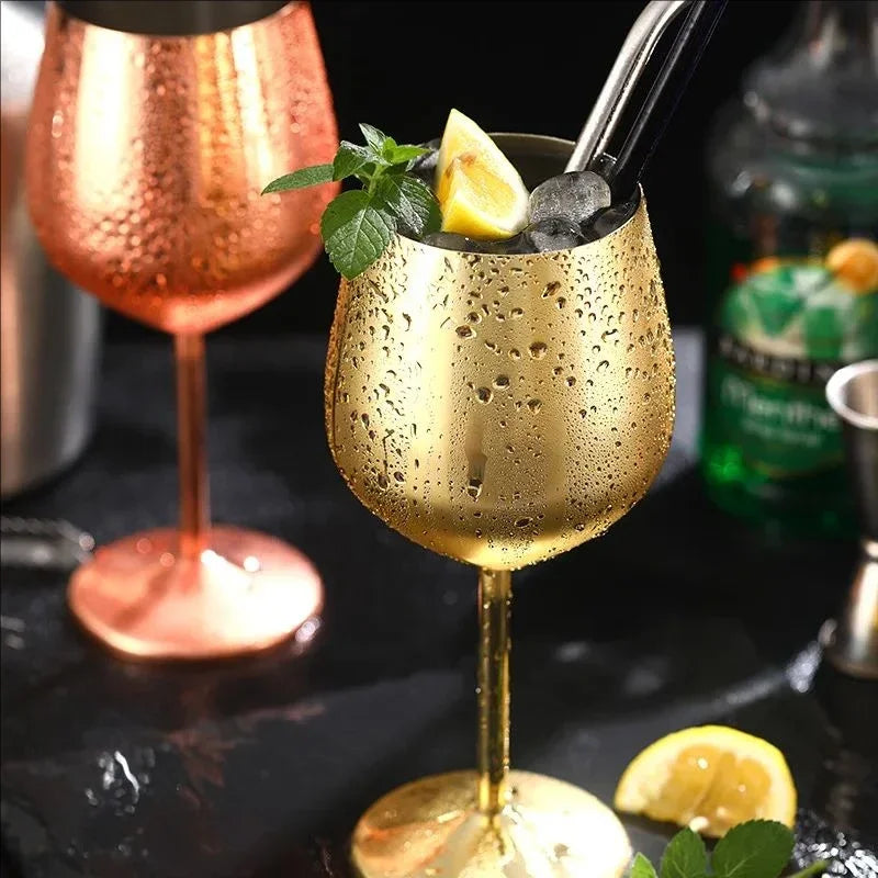 New Stainless Steel Glass Cocktail Creative Metal Wine Glass Bar Restaurant Champagne Glass Red Wine Glass Drinkware Barware Cup