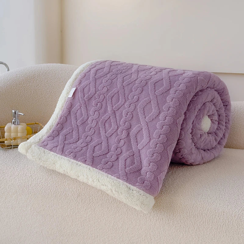 Double Thickened Throw Blanket Pile Tapestry Winter Warm Bed Cover Sofa Blanket Multifuntional Blanket Super Soft Cozy Blankets