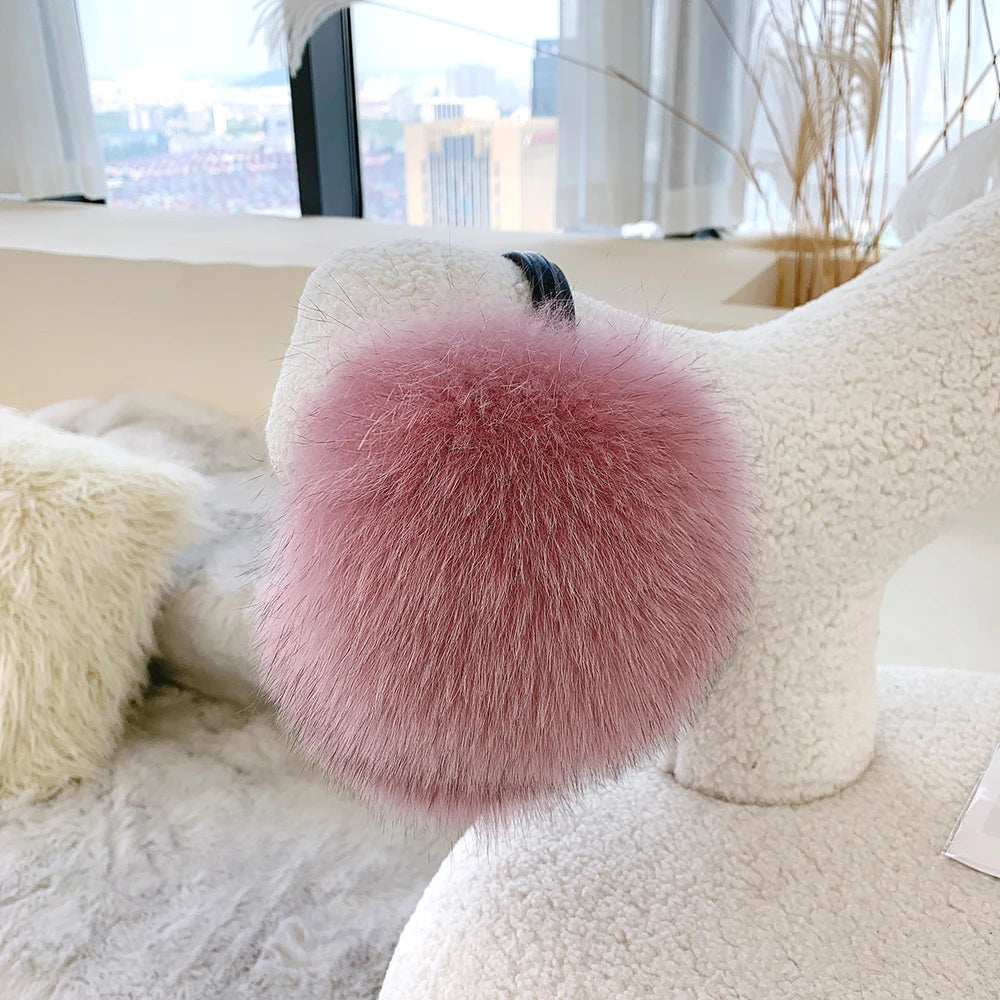 Winter Women Warm Real Fox Fur Earmuffs Girl's Earlap Ultra Large Ladies Plush Earmuff Luxury Ladies Fox Fur Earmuffs