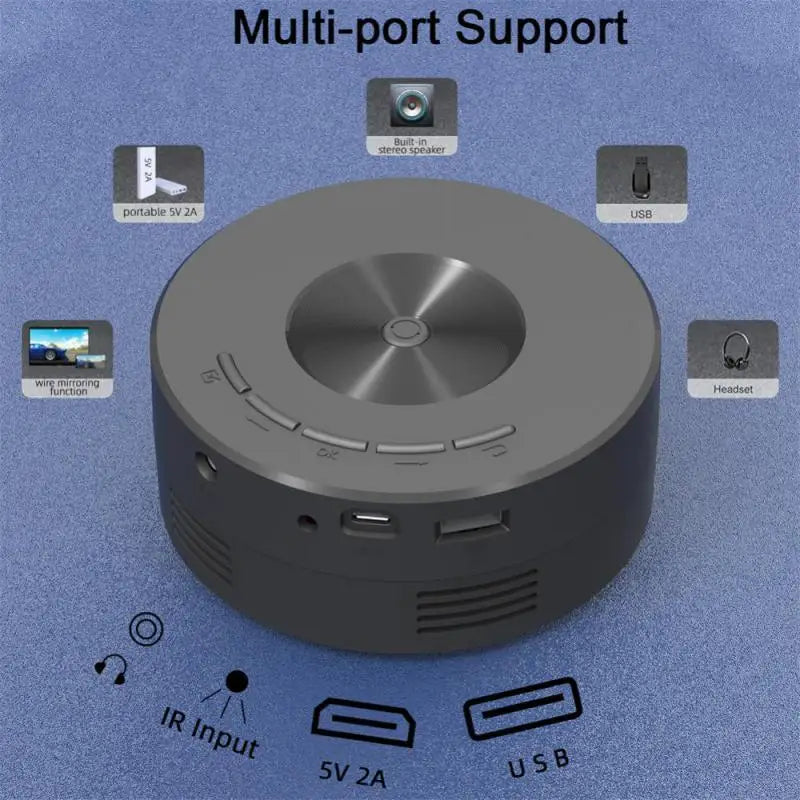 HD Mini Portable Projector Home Media Player Audio LED YT200 Same Screen Projector For Android IOS
