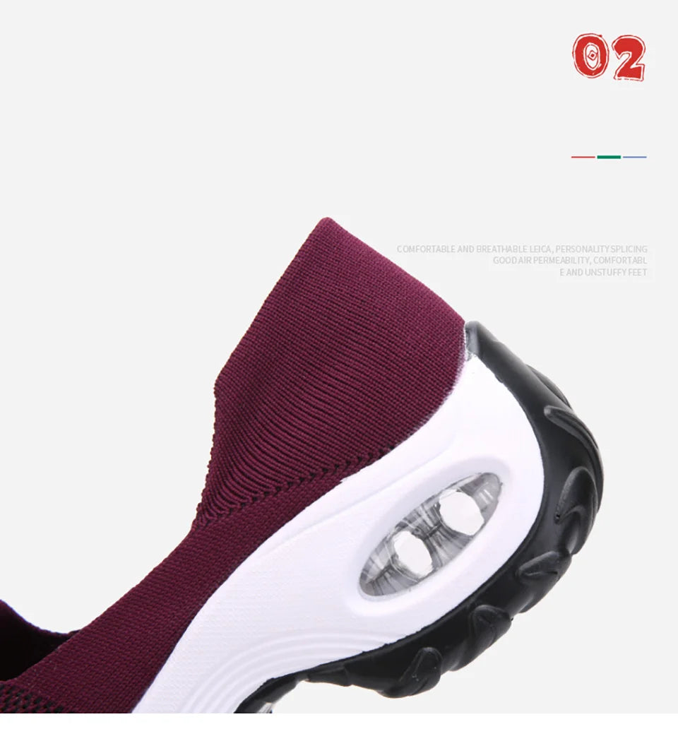 Shoes for Women Casual 2025 Anti Slip Outdoor Thick Sole Sloping Heel Breathable Casual Comfortable Sports Shoes Walking Shoes
