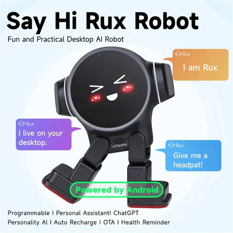 RUX Advanced AI Robot - ChatGPT Bluetooth WiFi Touch Screen Smart Desktop Assistant