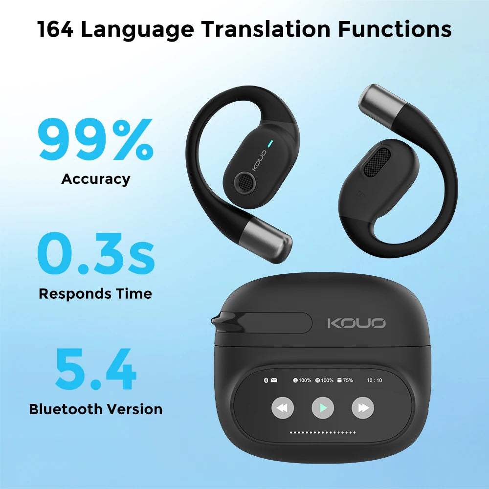 2026 Smart Translator Earbuds – 164 Languages, Bluetooth 5.4, Real-Time Voice Translation