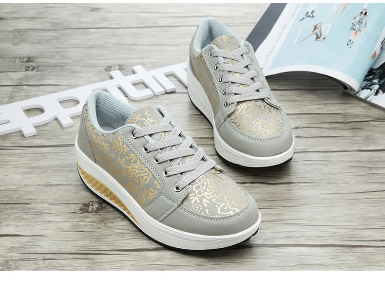 Women Leather Casual Sneakers Fashion Comfortable Platform Walking Shoes Wedge Moccasins Breathable Loafers Zapatos De Mujer