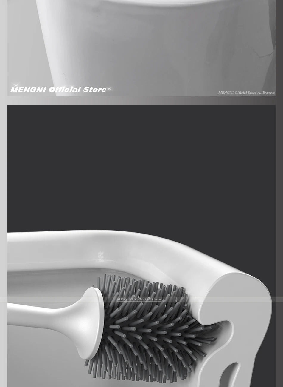 MENGNI-Silicone Toilet Brush Cleaner Brush Wall Floor Bathtubs And Accessories Cleaning Tools Cleanliness Bathroom Accessories