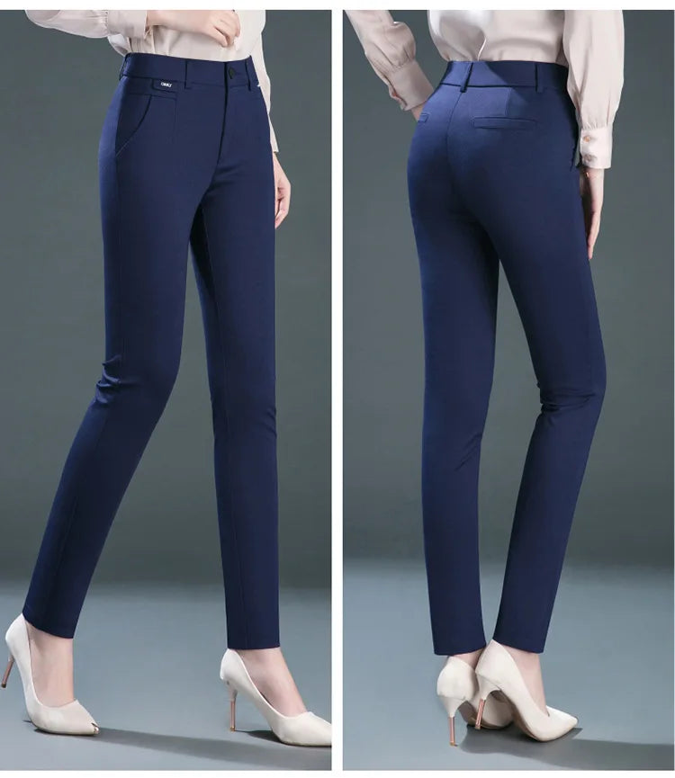 Multiple Pockets Y2k Clothes Straight Leg Pants Elegant Woman Dress Pants Women's Stretch Casual Trousers Clothing