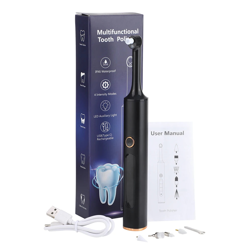 Electric Tooth Polisher - 4 Modes Dental Tartar Remover Plaque Stains Cleaning Teeth Whitening Tool