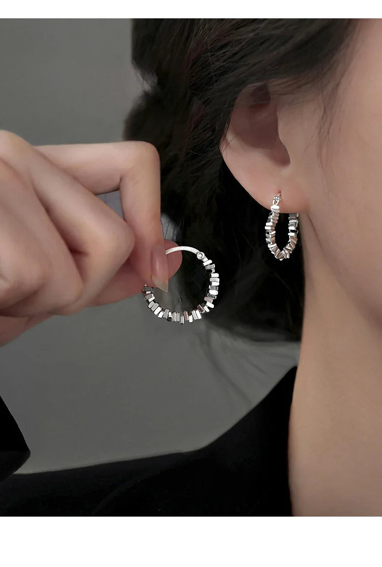 New 925 Sterling Silver Earrings Charming Minimalist Style Geometric Earrings Party Gift Women Fine Jewelry