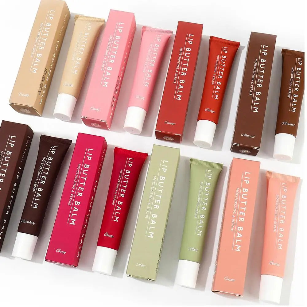 Crystal Lip Butter Balm - Moisturizing Jelly Oil Lipgloss with Brown Sugar Cherry Pink Tints
