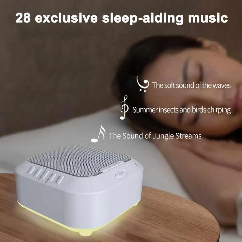 White Noise Sound Machine - 28 Solfeggio Frequencies Rechargeable Baby Sleep Therapy Device