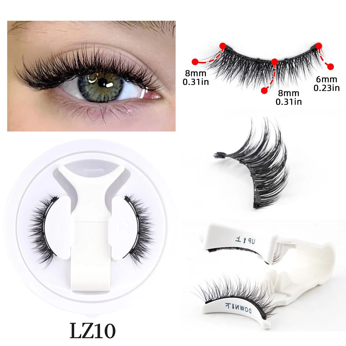Magnetic Eyelashes 3D Mink - Reusable False Lashes Set with Tweezers Tool