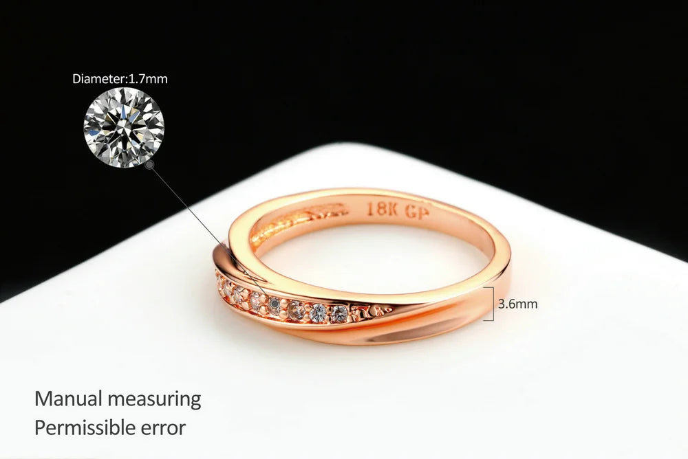 Engagement Wedding Rings For Women Promise Dainty Ring Fashion Jewellry Simple Rose Gold Color Zirconia Jewelry Female R314