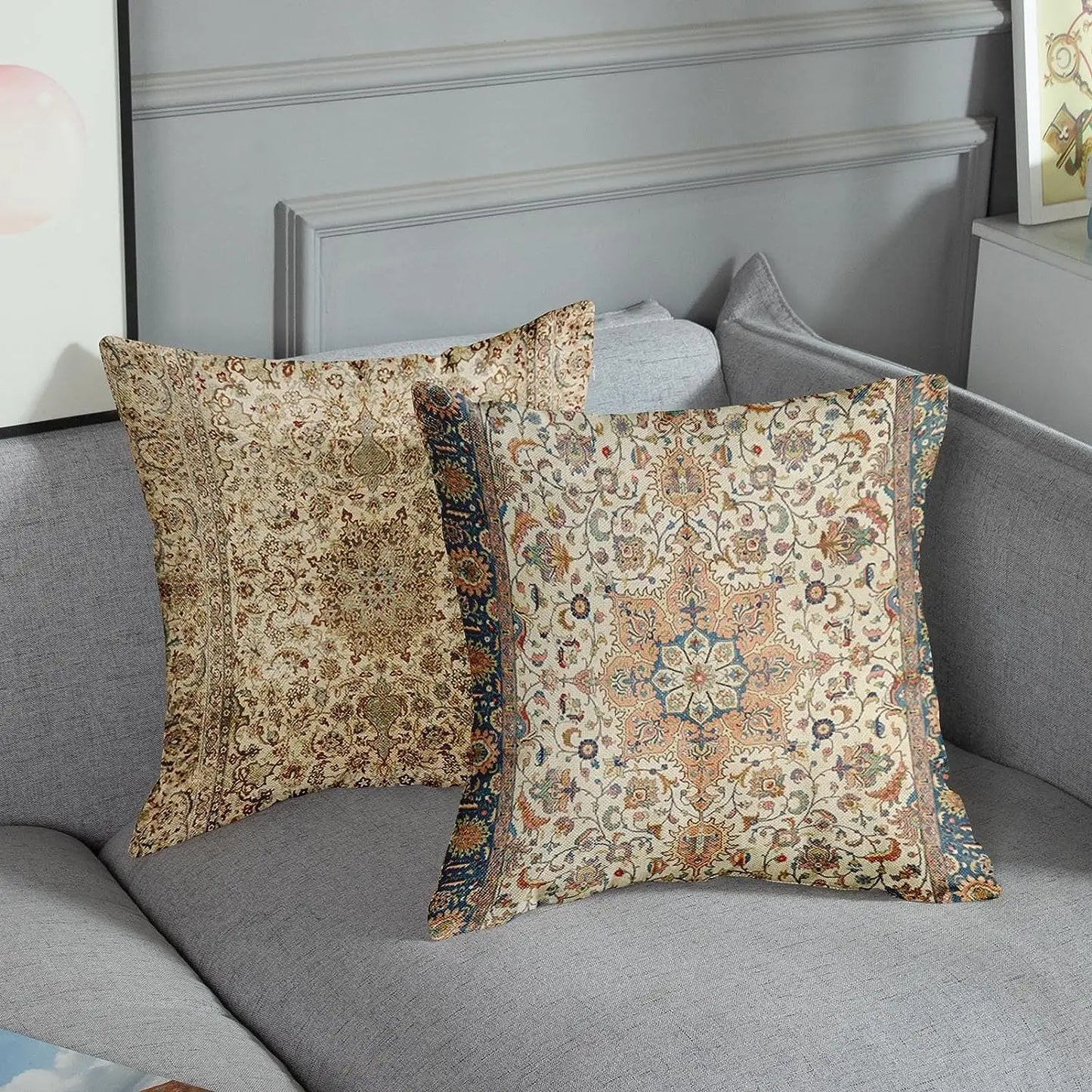 Mandala Pattern Brown Throw Pillowcase Home Decoration Pillow Cover Outdoor Cushion Sofa Cushion Cover Decoration