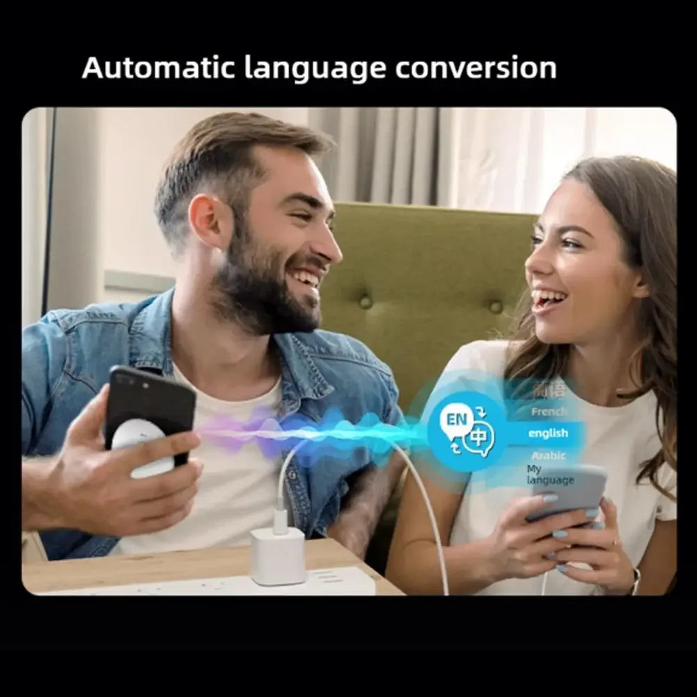 Ai Smart Voice Translator – 2025 Real-Time 50-Language Bluetooth AI Assistant with Photo & Audio Recognition | Portable Travel Translator Device