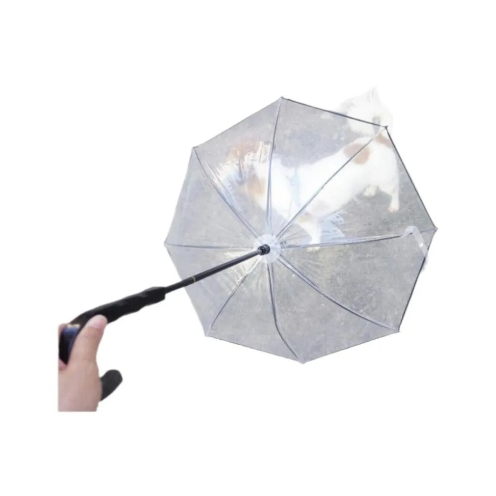 Detachable Clear Pet Dog Umbrellas C-Shape Handle with Leash Doggy Poncho Adjustable Rainproof Raincoat for Dogs Pet Supplies