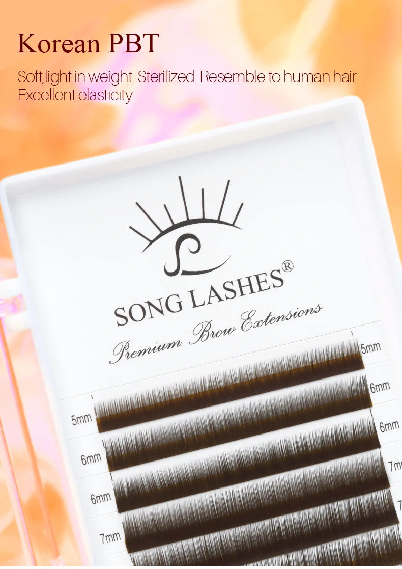 Brow Lashes I Eyebrow Extensions 12 Lines Per Piece Material Various Colors Soft and Resemble to Human Hairs