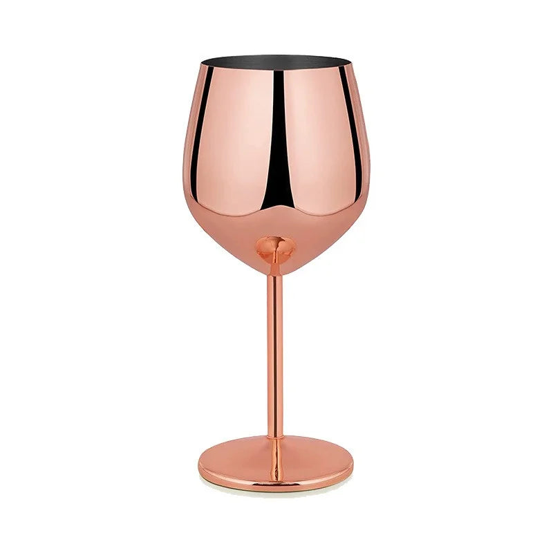 500ML Stainless Steel Red Wine Cocktail Glass Unbreakable Metal Tall Champagne Glass KTV Bar Goblet European style wine glass
