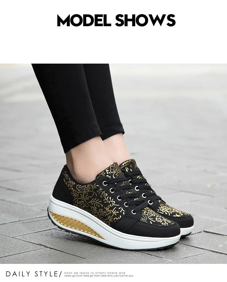 Women Leather Casual Sneakers Fashion Comfortable Platform Walking Shoes Wedge Moccasins Breathable Loafers Zapatos De Mujer