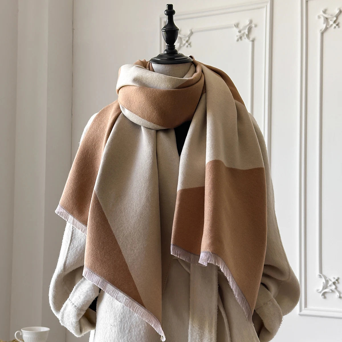 Luxury Thick Blanket Shawl - Winter Warm Print Imitation Cashmere Scarf Wrap Pashmina