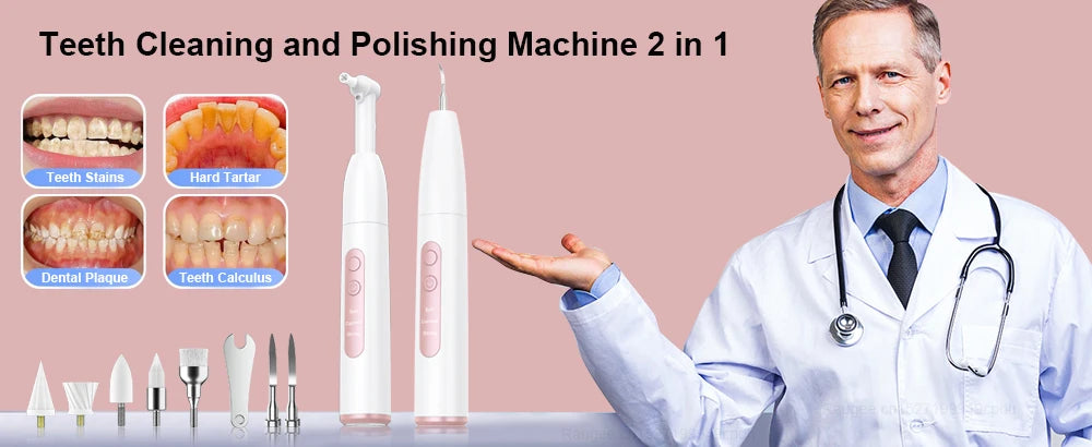 Ultrasonic Dental Tartar Cleaner Electric Tooth Polisher Tartar Eliminator Teeth Whitening Dental Calculus Plaque Tartar Remover