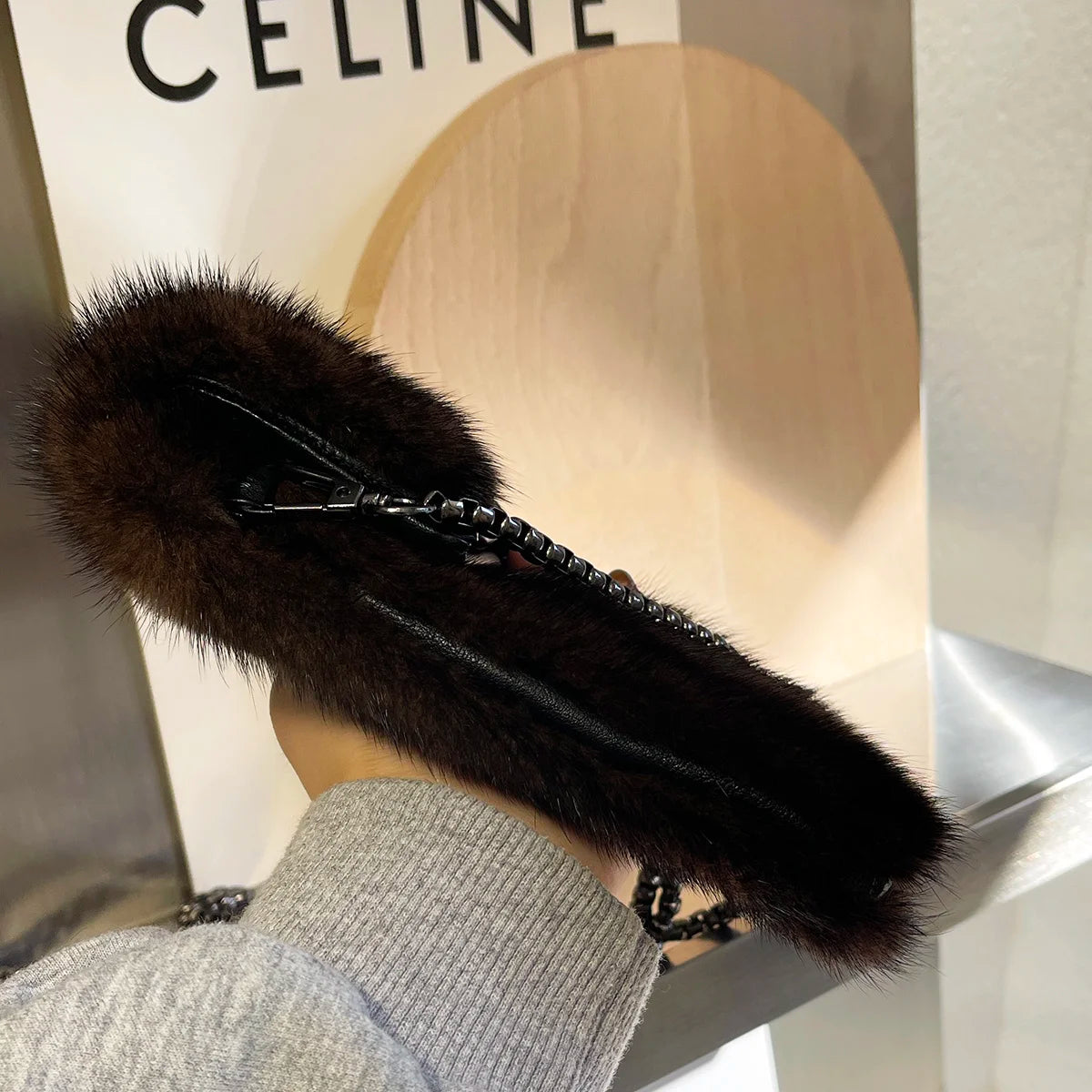 Real Mink Fur Bag Crossbody Bags For Women Phone Bag Lady Shoulder Bags Real Fur Bag Female Messenger Bag Winter Handbag Ladies