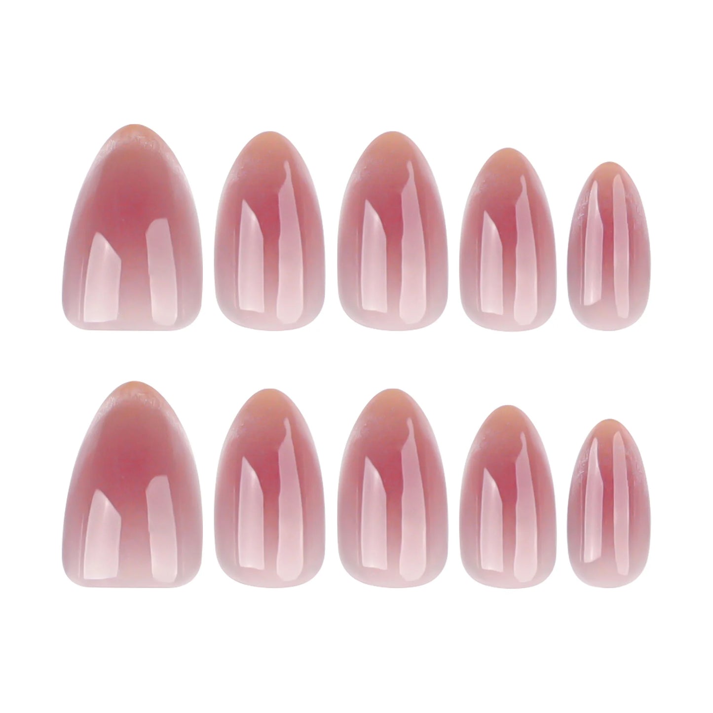 24pcs French Almond Press on Nails Simple False Nails Wearable Stick-on Nail Fake Nails Uñas Postizas Mujer Накладные Ногти 네일팁